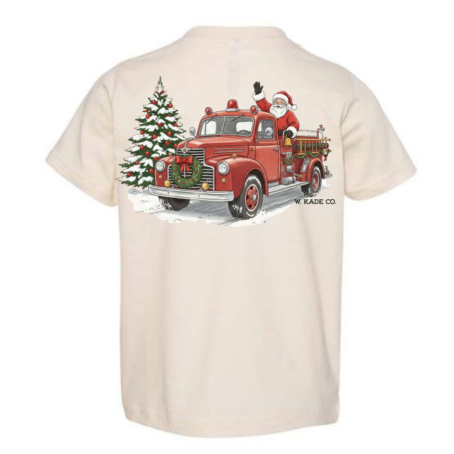 Vintage Firetruck Santa Tee