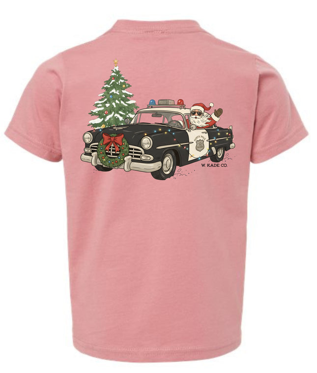 Santa drives Police Car