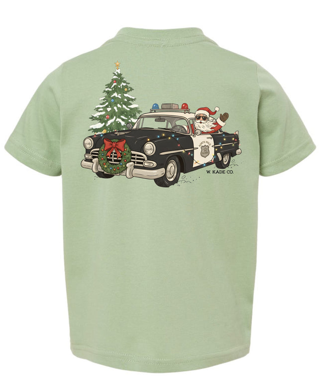 Santa drives Police Car
